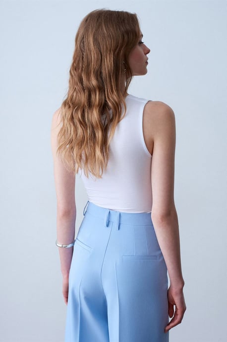 Sleeveless Cowl Neck Jersey Blouse - Image 3