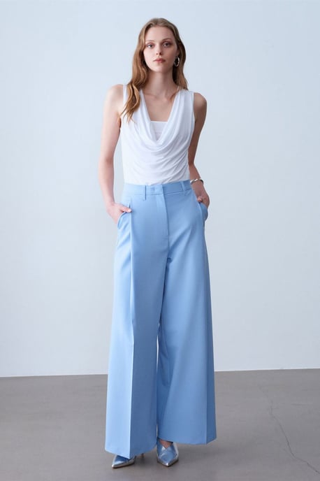 Sleeveless Cowl Neck Jersey Blouse - Image 4