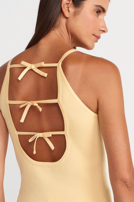 Slim Fit Halter Knit Blouse With Bow Detail - Image 4