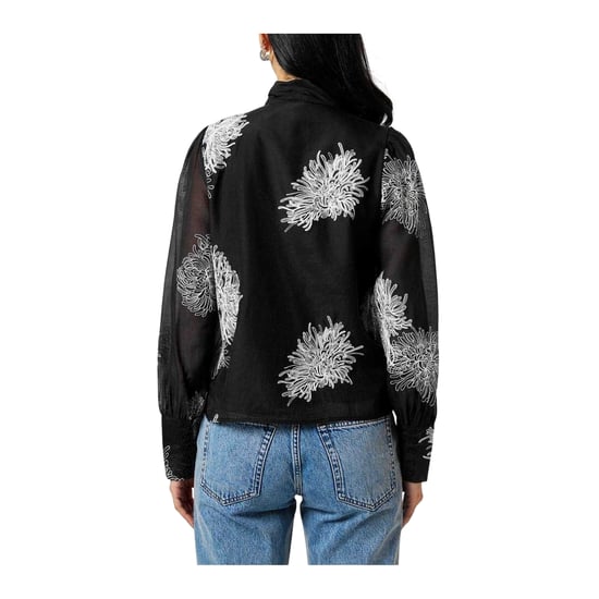 Vero Moda Dames/Dames Dula Bloemen Regelmatige Pofmouw Blouse (Zwart, Wit) - Image 2