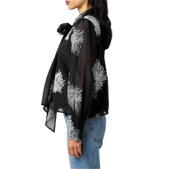 Vero Moda Dames/Dames Dula Bloemen Regelmatige Pofmouw Blouse (Zwart, Wit) - Image 3