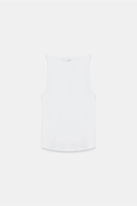 Ribbed Cotton Halterneck Blouse - Image 5