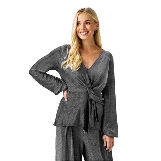 Biba Dames/Dames Metallic Knoopsluiting Blouse (Zilver) - Image 1