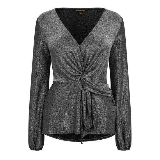 Biba Dames/Dames Metallic Knoopsluiting Blouse (Zilver) - Image 2