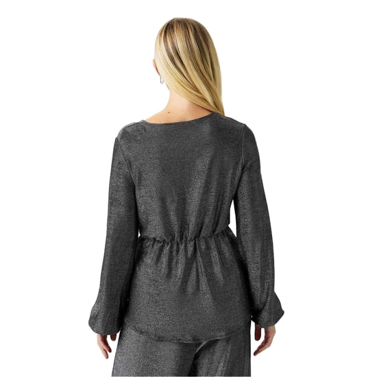Biba Dames/Dames Metallic Knoopsluiting Blouse (Zilver) - Image 3