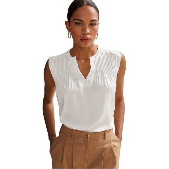 Boss Womens/Ladies Pintuck Notch Neck Regular Blouse (White) - Image 1
