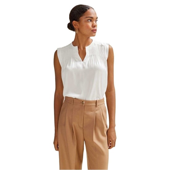 Boss Womens/Ladies Pintuck Notch Neck Regular Blouse (White) - Image 2