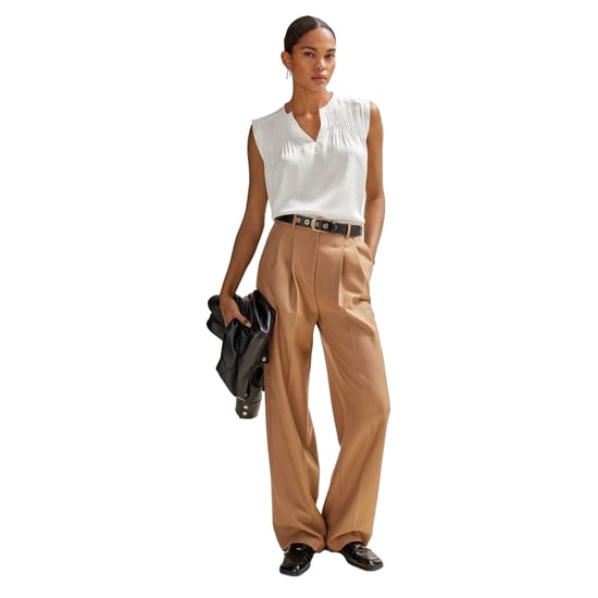 Boss Womens/Ladies Pintuck Notch Neck Regular Blouse (White) - Image 4