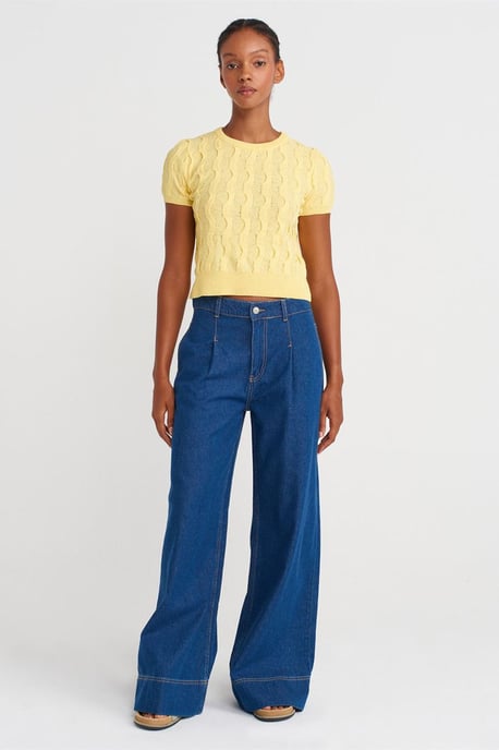 Geleide Ribbel Crop Blouse - Image 4