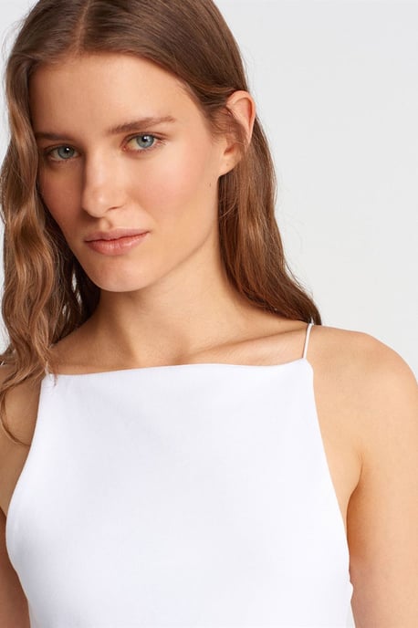 Slim-Fit Halterhals Jersey Blouse - Image 3