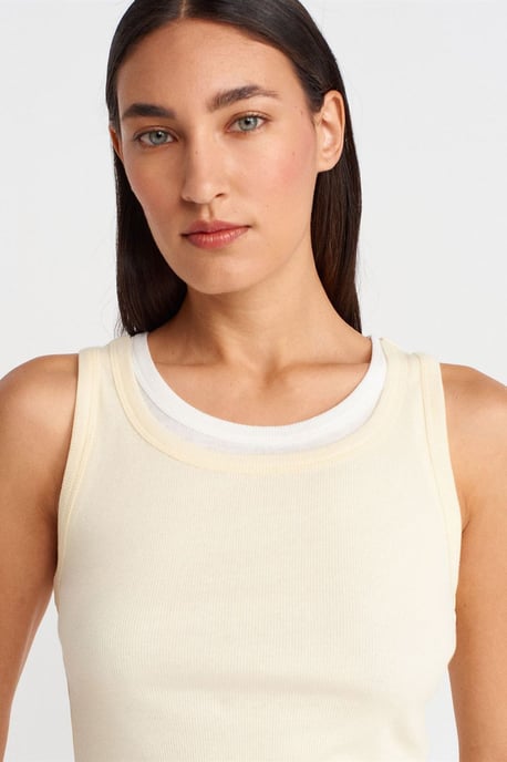 Ribbed Cotton Sleeveless Cami Blouse - Image 3