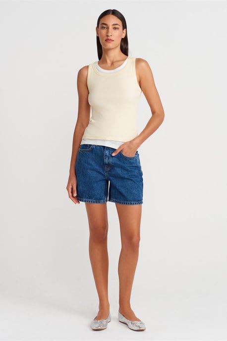 Ribbed Cotton Sleeveless Cami Blouse - Image 4