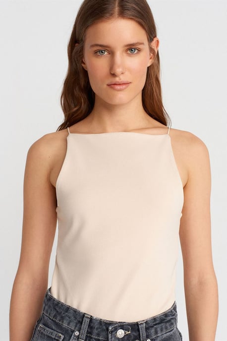 Slim-Fit Halterhals Jersey Blouse - Image 3