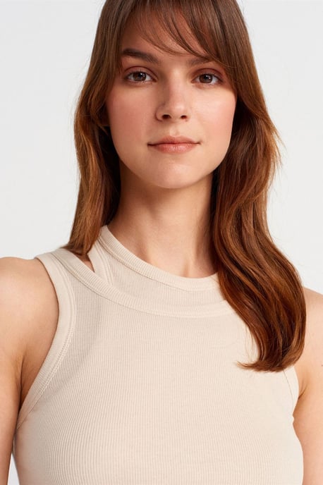 Katoenen Geribde Crop Cami - Image 3