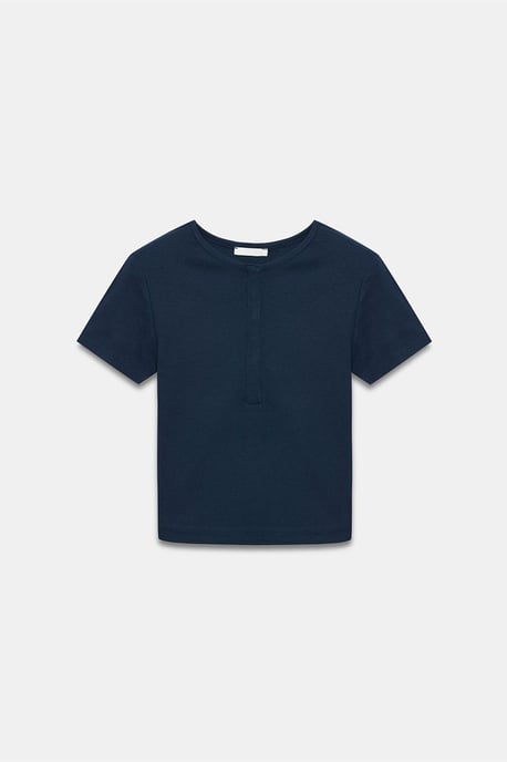 Slim Fit Crop Jersey Blouse - Image 5