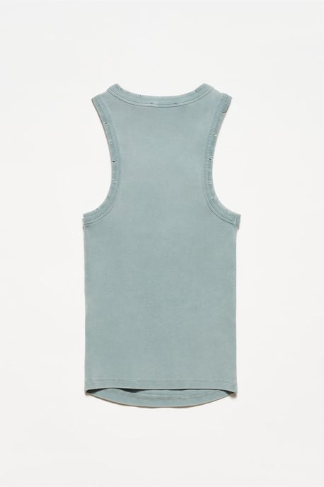 Sleeveless Ribbed Knit Blouse - Image 2