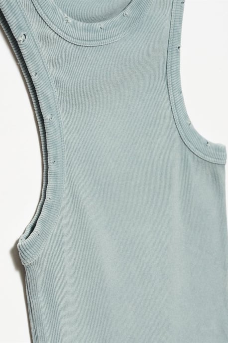 Sleeveless Ribbed Knit Blouse - Image 3