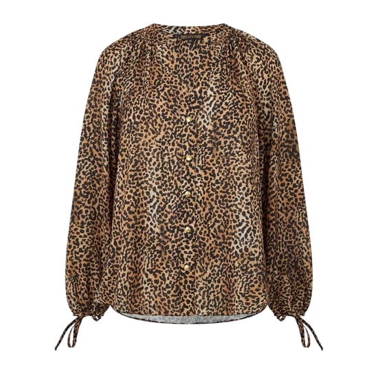 Biba Damesblouse met luipaardprint en knoopsluiting (Bruin/zwart) - Image 2