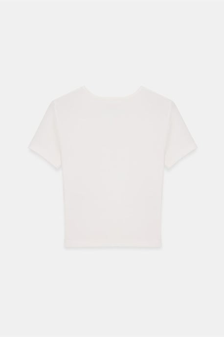 Slim Fit Crop Jersey Blouse - Image 4
