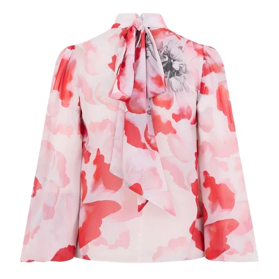 Ted Baker Damesblouse met bloemenprint, hoge hals, losse pasvorm en ballonmouwen (Ivoor) - Image 3