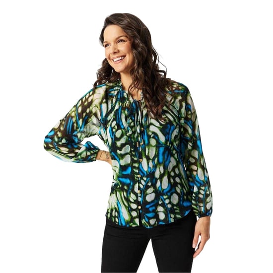 Biba Dames/Dames Sheer Blouse (Vlinder Groen) - Image 1