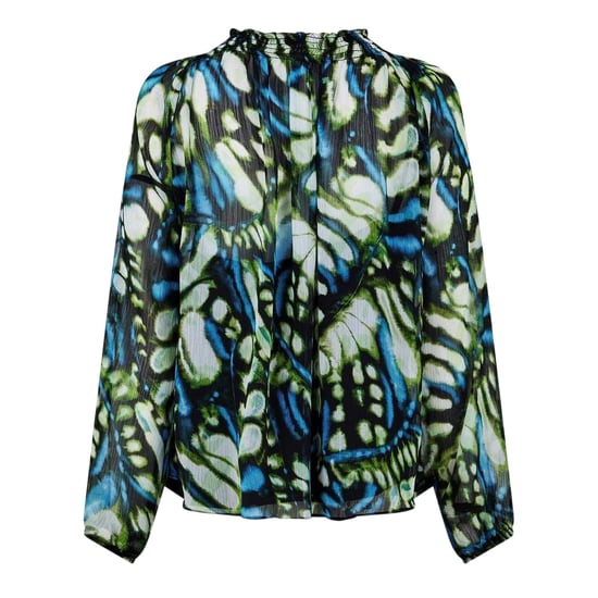 Biba Dames/Dames Sheer Blouse (Vlinder Groen) - Image 3