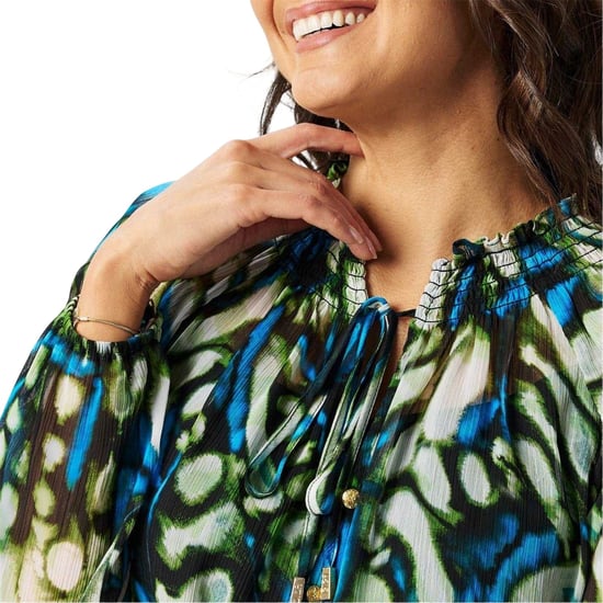 Biba Dames/Dames Sheer Blouse (Vlinder Groen) - Image 4