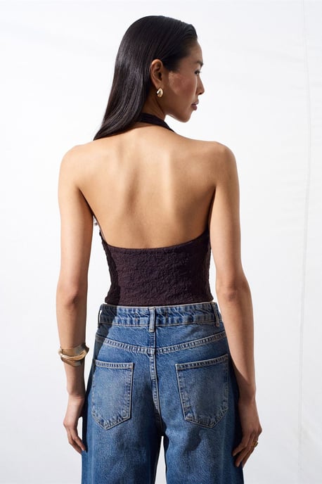 Dames Kant Halters Crop Blouse - Image 2