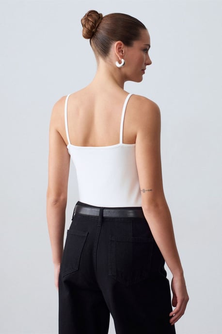 Slim-fit Mouwloze Blouse met Vierkante Hals - Image 2