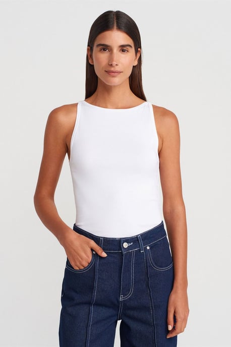 Ribbed Halterneck Slim-Fit Blouse - Image 3