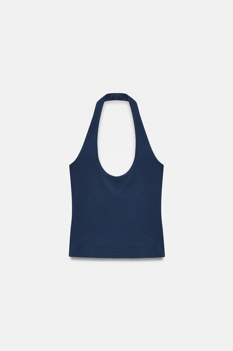 Halterneck Cut-Out Slim Fit Blouse - Image 5