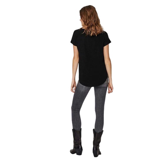 Vero Moda Damesblouse met ronde hals en korte mouwen (Zwart) - Image 3