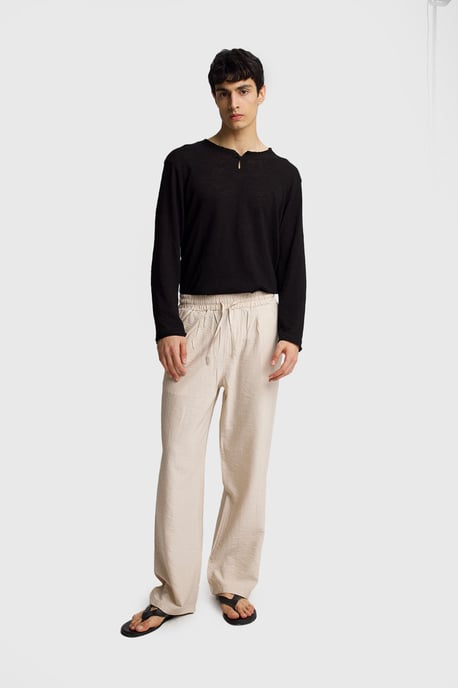 Men's Wide-Leg Trousers With Elastic Waist - Image 1