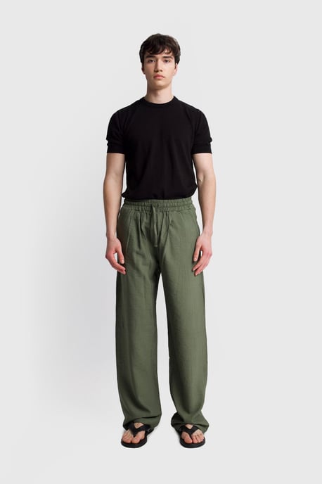 Men's Wide-Leg Trousers With Elastic Waist - Image 2