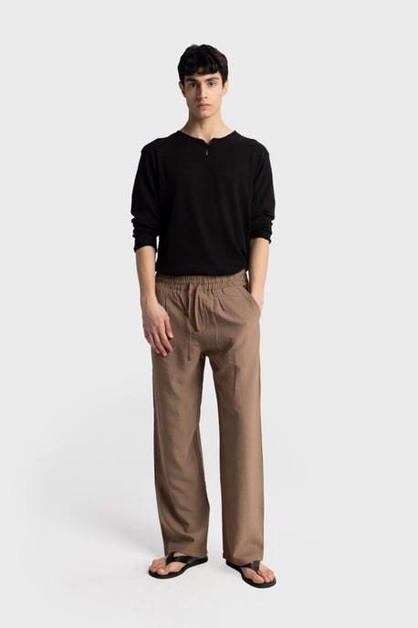 Men's Wide-Leg Trousers With Elastic Waist - Image 3