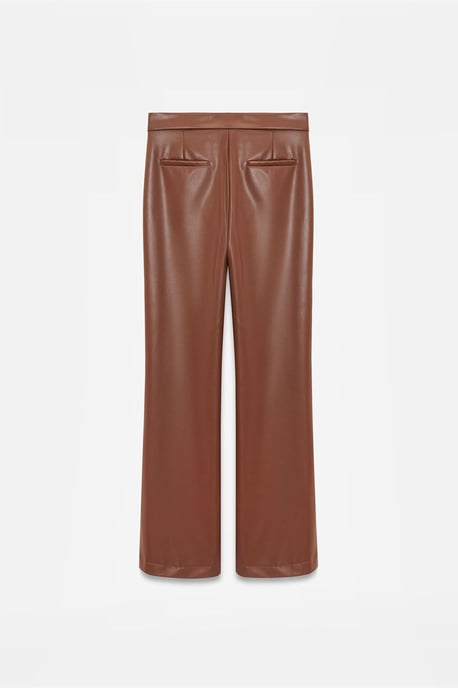 Women's Faux Leather Flare Pants - Image 6