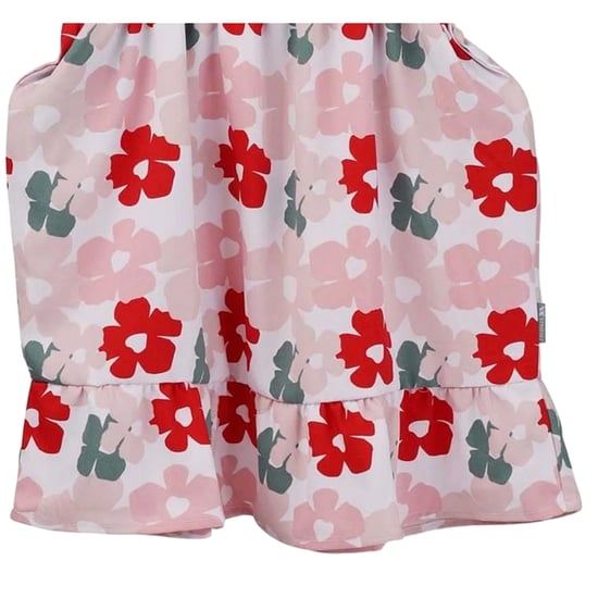 Trespass Meisjesjurk met bloemenprint en smockwerk (Rood) - Image 4