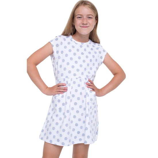 Trespass Casual jurk voor meisjes met stippen en strepen (Wit) - Image 1