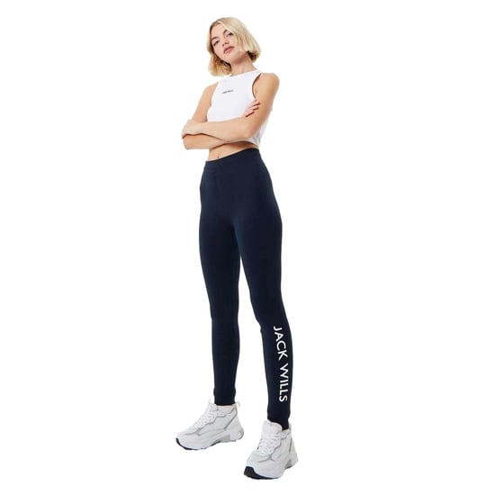 Jack Wills Womens/Ladies Premium Cotton Slim Casual Joggers (Navy) - Image 4