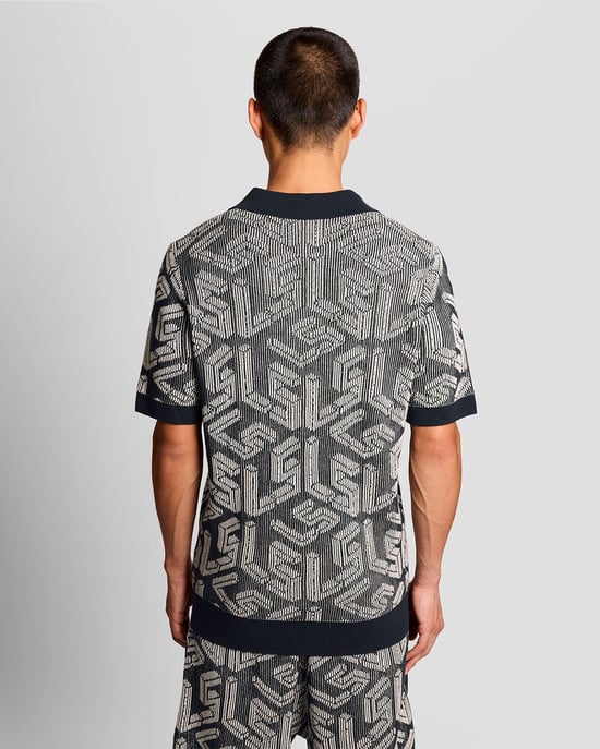 Emblem Randig Stickad Polo T-shirt - Image 4