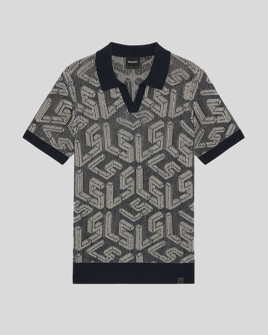 Emblem Randig Stickad Polo T-shirt - Image 5