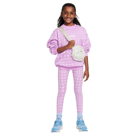 Nike Girls Club oversized fleece-sweatshirt (Fuchsia/Wit) - Image 4