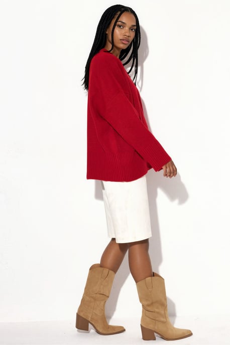 Oversized Crew Neck Knit Sweater - Image 4