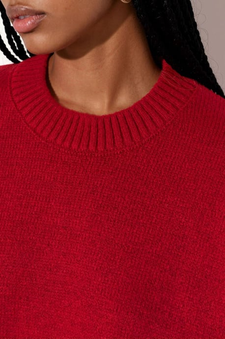 Oversized Crew Neck Knit Sweater - Image 5