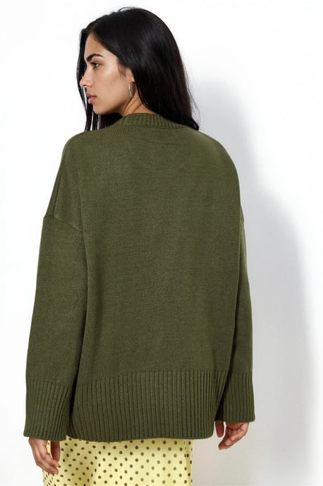 Oversized Crew Neck Knit Sweater - Image 3