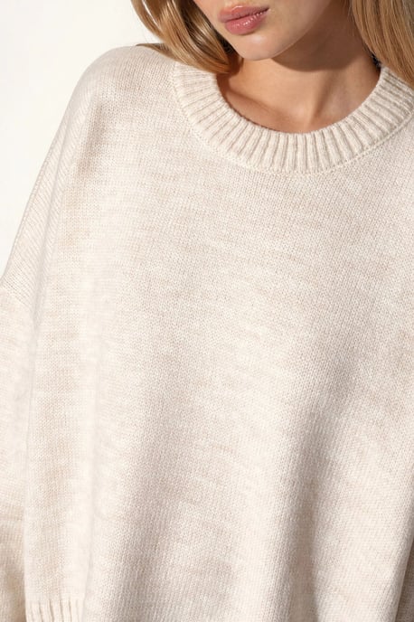 Oversized Crew Neck Knit Sweater - Image 4
