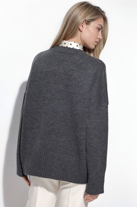 Oversized Crew Neck Knit Sweater - Image 3