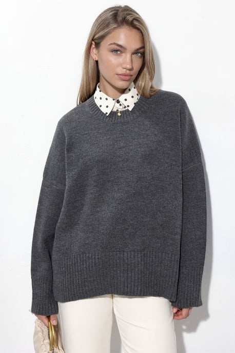 Oversized Crew Neck Knit Sweater - Image 4