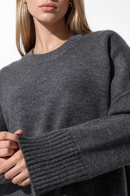 Oversized Crew Neck Knit Sweater - Image 5