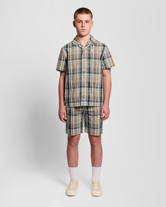 Linneblandning Rutiga Shorts - Image 1